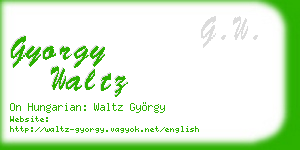 gyorgy waltz business card